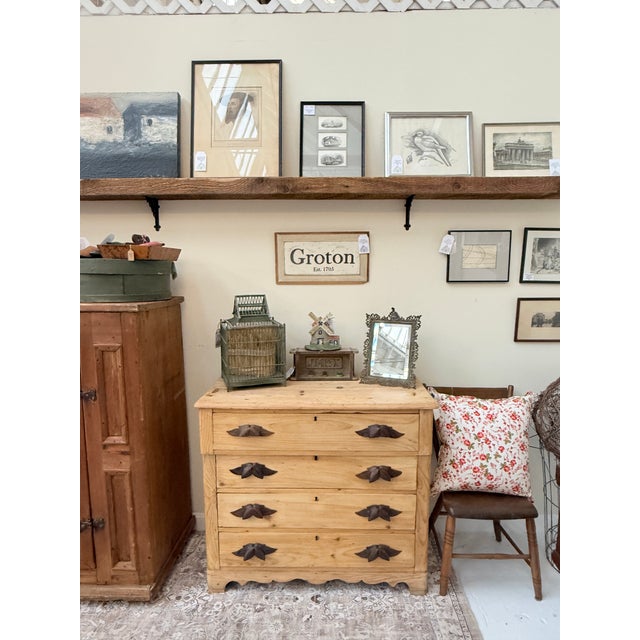 Beautifully refinished 19th century antique pine chest of drawers has four spacious drawers. This piece features unique...