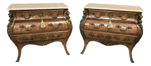Antique French Bombe Commode, 1900, Set of 2