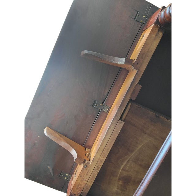 Flame Mahogany Drop Leaf Table For Sale - Image 9 of 12