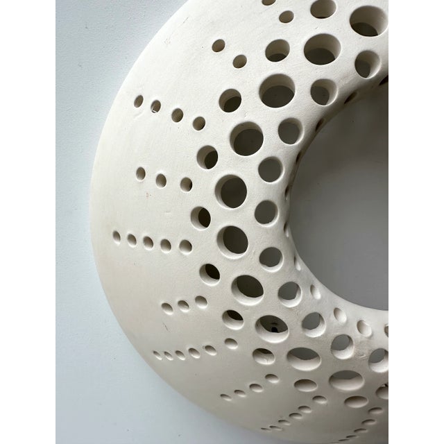 Pair of white ceramic terracotta wall lights lamps lightning sconces. Italian design artisanal handmade contemporary work....