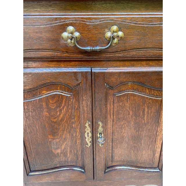 Mid-Century French Walnut Side Table with One Drawer and Double Door, 1950s For Sale - Image 13 of 18