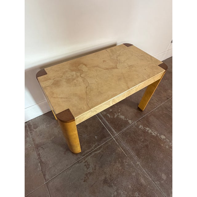 Vintage 1980’s Goatskin Attributed to Karl Springer Desk For Sale - Image 9 of 14