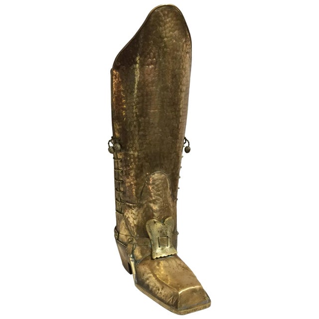 1960s Patinated Brass Boot Shaped Umbrella Stand, Italy, 1960s For Sale - Image 5 of 5