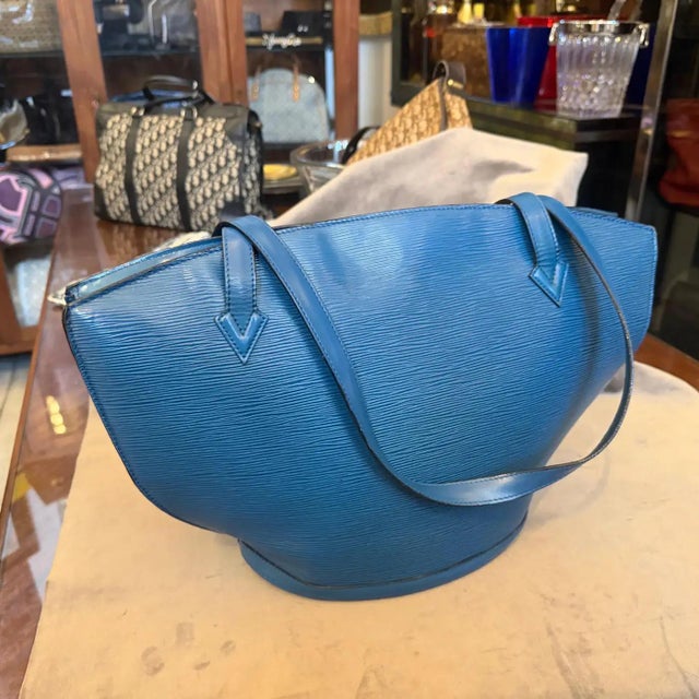 Louis Vuitton Toledo Blue Epi Leather Saint Jacques Hand Bag For Sale - Image 13 of 13
