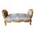 Vintage French Boudoir Bench Blue Damask Upholstery For Sale