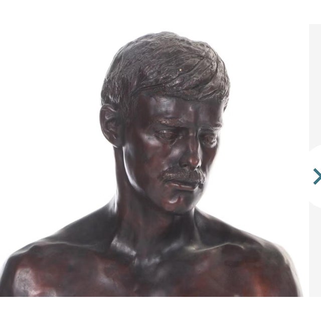 1970s Gary Ross Life-Size Bronze-Finish Fiberglass Sculpture of Standing Male Nude For Sale - Image 4 of 7