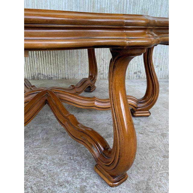 19th Green Onyx Fleur Form Top with Oak Legs Coffee Table For Sale - Image 4 of 18