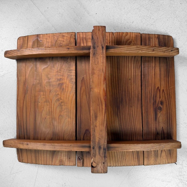 Brown Japanese Wabi-Sabi Wooden Sugi Plateau, 1930s For Sale - Image 8 of 13