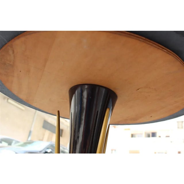 1950s Mid-Century Italian Mahogany and Brass Coffee Table, 1950s For Sale - Image 5 of 11