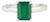 Contemporary 1.49 Ct Octagon Cut Green Onyx Solitaire Ring in Silver - Size 7 For Sale