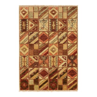 Contemporary Gabbeh Beige/Brown Wool Rug - 3'0'' X 4'10'' For Sale