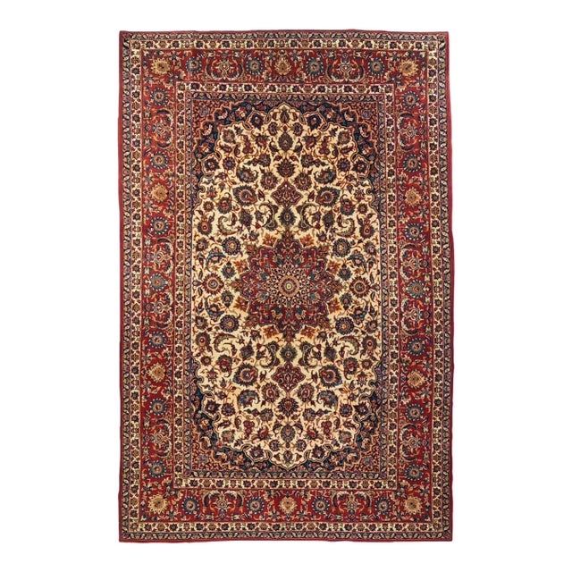 Fine Antique Persian Isfahan Rug 6'10'' X 11'0'' For Sale