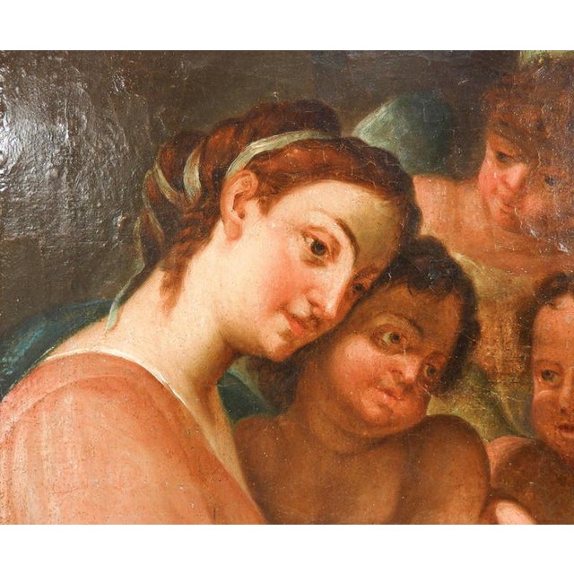 Mary, Jesus, and John the Baptist, Early 19th Century, Oil Painting on Canvas For Sale - Image 4 of 14