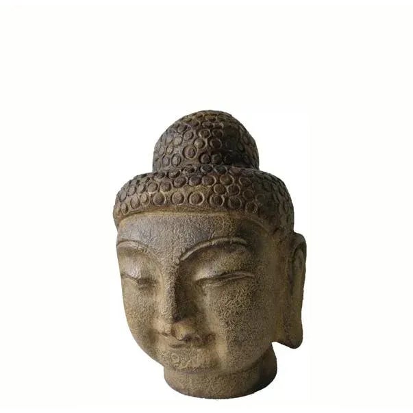Hand Carved Stone Buddha Head For Sale - Image 11 of 11