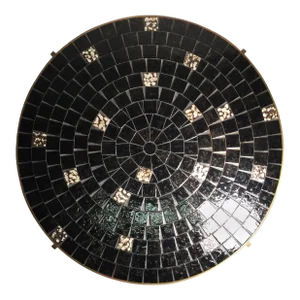 Vintage Large Mosaic Tile and Solid Brass Coffee Table by Mosaic House