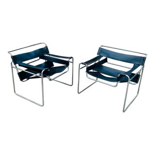 Pair of Signed Marcel Breuer Wassily Lounge Chairs Stendig Made in Finland 1970s For Sale