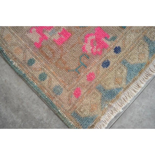 Turkish Hand Made Distressed Rug - 1'10" X 3'9" For Sale - Image 6 of 6