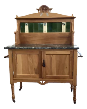 English Art Nouveau Tiled Washstand