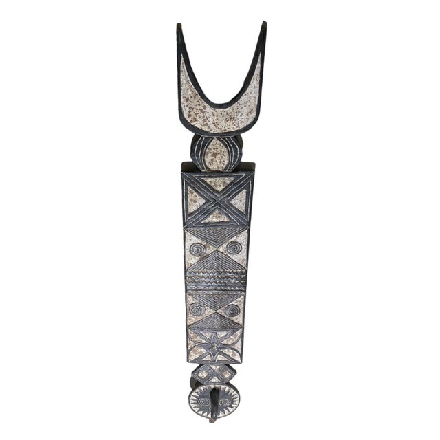 1980s Vintage Large African Bobo Bwa Wooden Plank Mask Burkina Faso 79" H For Sale - Image 5 of 8