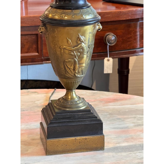 Metal 1920s Gilded Bronze and Marble Lamps - a Pair For Sale - Image 7 of 14