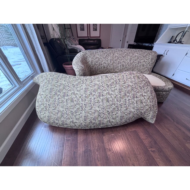 Sherrill Amoeba Shaped One Arm Sofa With Accent Pillows For Sale - Image 12 of 16