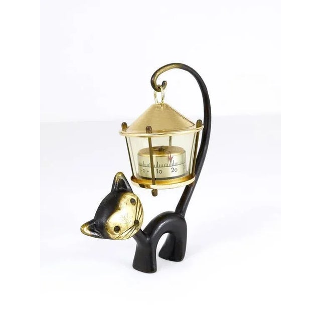 1950s Cat Figurine with Thermometer by Walter Bosse for Hertha Baller, Austria, 1950s For Sale - Image 5 of 8
