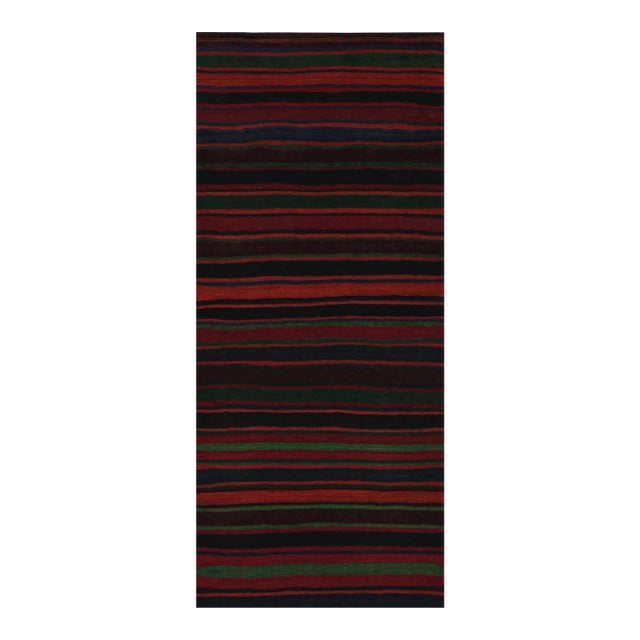 1950s Vintage Afghan Tribal Kilim Rug With Colorful Stripes - 3x7 For Sale