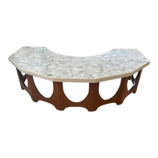1960s Harvey Probber Terrazzo Top Walnut Coffee Table For Sale