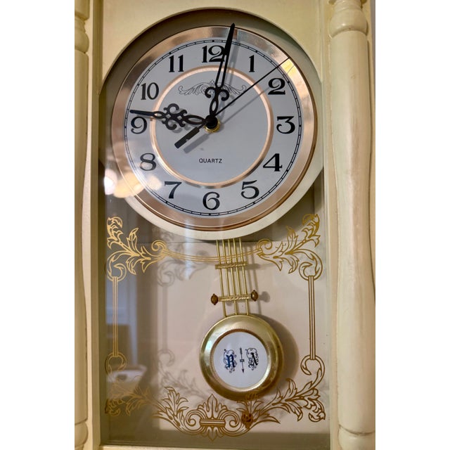 Mid 20th Century European Retro Quartz Pendulum Wall Clock For Sale - Image 10 of 12