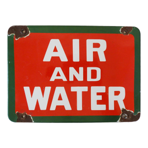 Vintage Air and Water Porcelain Sign
