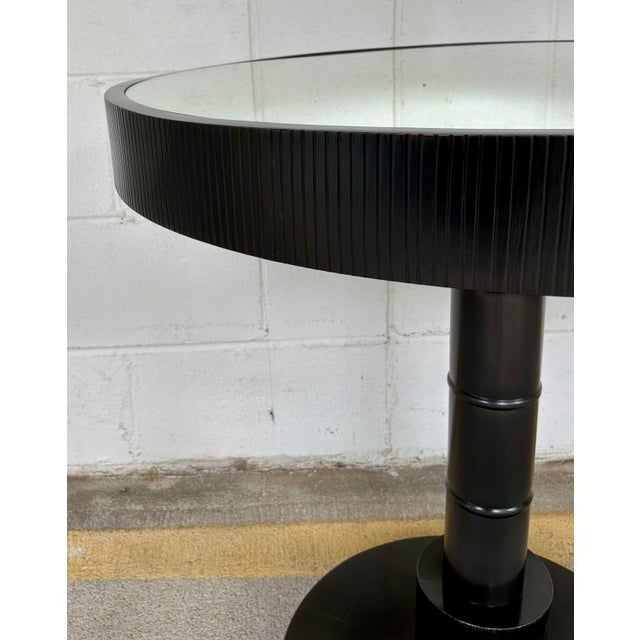 Original retail $1725, stylish Villa & House Modern Bronze and Mirror Axel Accent Table, showroom floor sample