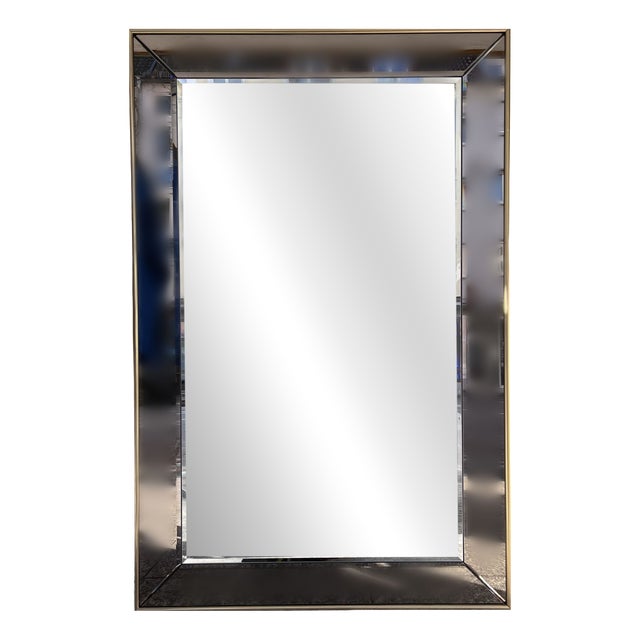 Large Mid-Century Modern Statement Crystal and Smoked Glass Wall Mirror by Schöninger, 1970s For Sale