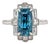 4.7ct Blue Zircon Ring With Earth Mined Diamonds Accents: Solid 14k Gold, Size 6.75 For Sale