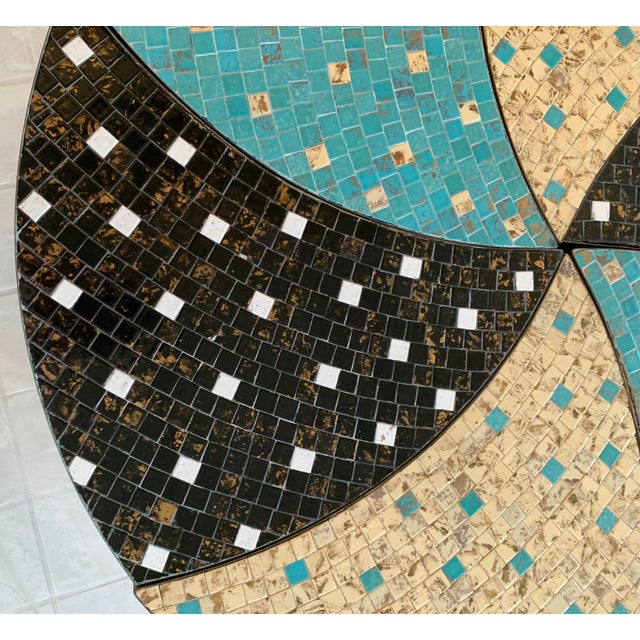 Yellow 1950s Mid-Century Round Mosaic Tile Modular Coffee Table For Sale - Image 8 of 10
