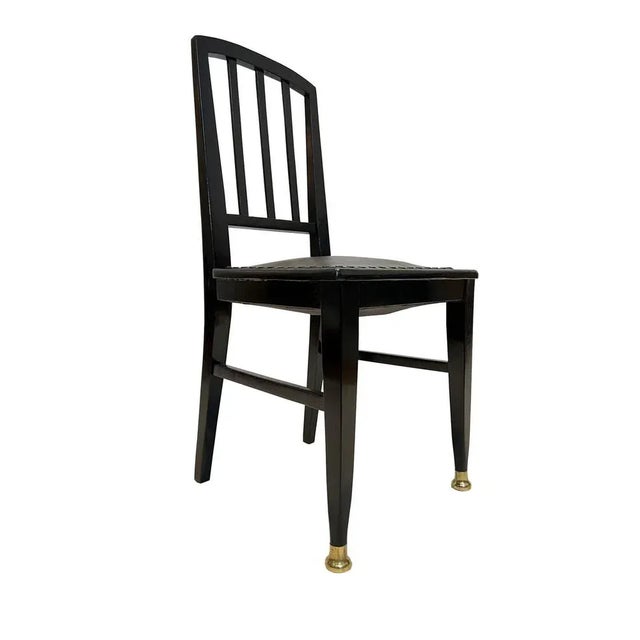 Original armchair around 1910 (No. 816) 6 pieces Wood type: oak Color: black stained, shellack hand polished Dimensions:...