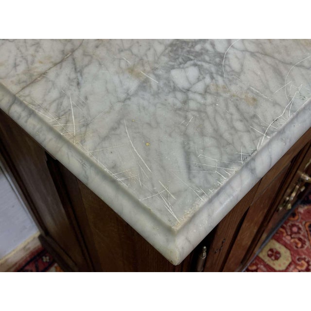 Antique Icebox in Oak with Marble Top, 1900s For Sale - Image 18 of 18