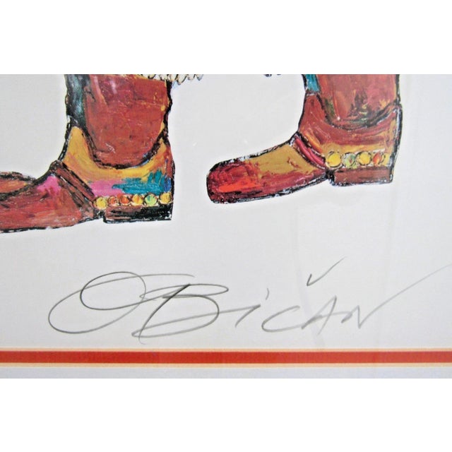 Wood 1970s Jovan Obican Musical Umbrella Artist Proof Edition 1000 White Framed and Signed For Sale - Image 7 of 12