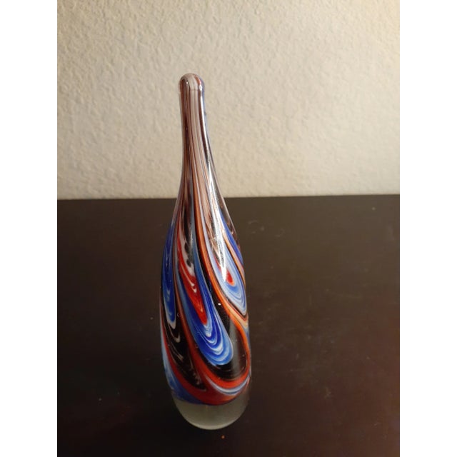 1980s Millifiore Tear Drop Art Glass Paper Weight For Sale - Image 4 of 8