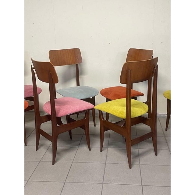 Teak and Fabric Chairs, 1960s, Set of 8 For Sale - Image 11 of 18