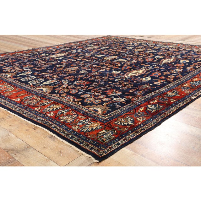 Textile Antique Persian Bibikabad Rug - 10'08 X 12'08 For Sale - Image 7 of 9