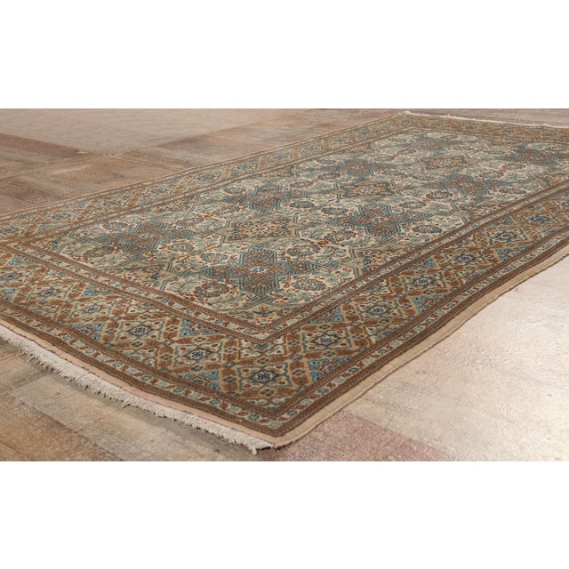 Beige Vintage Persian Kashan Rug, 04'05 X 07'05 For Sale - Image 8 of 10