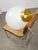Metal Mid-Century Italian Opaline and Brass Globe Pendant Lamp For Sale - Image 7 of 18