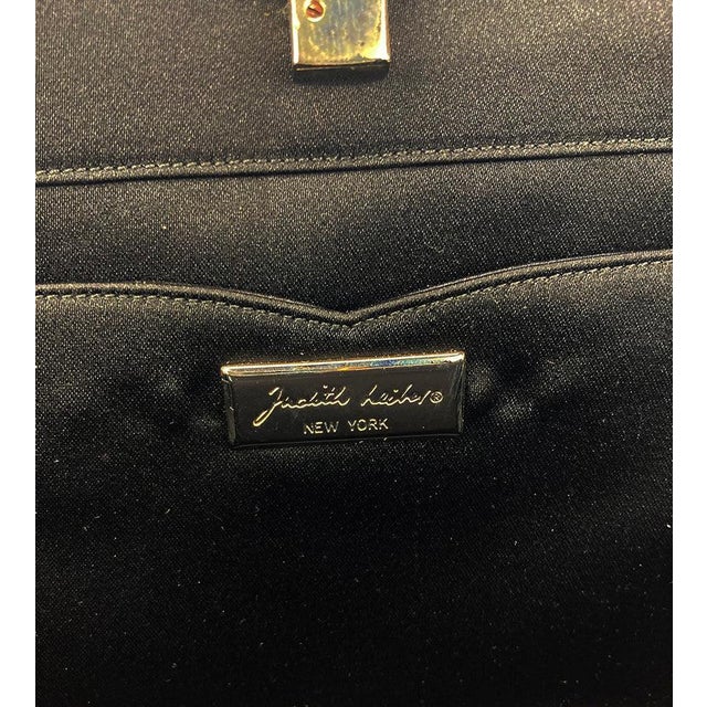 Black Late 20th Century Judith Leiber Black Silk Black Rhinestone Evening Bag For Sale - Image 8 of 9