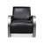 Upholstered in supple top-grain black leather, it offers a sleek and sophisticated look that complements its brushed...