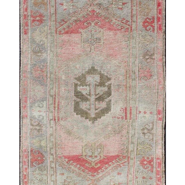 Tribal Vintage Turkish Oushak Rug With Soft Taupe and Blush Pink Accents 3'2 X 5'9 For Sale - Image 3 of 11