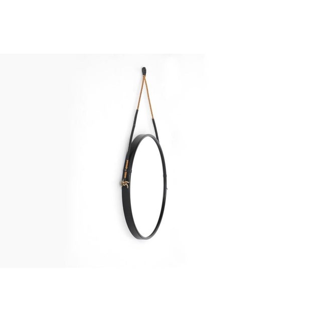 Vintage Round Steel Mirror, Italy, 1970s For Sale - Image 4 of 13