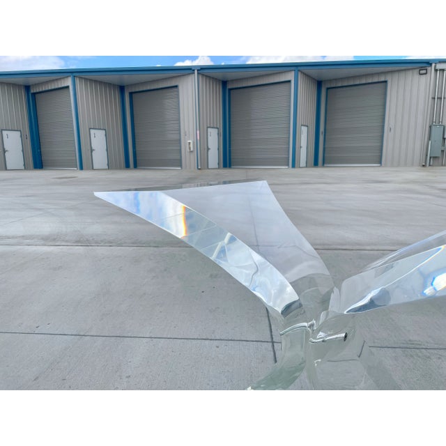 1970s 1970s Vintage Lucite "Butterfly" Console Table Base Styled After Lion in Frost For Sale - Image 5 of 13