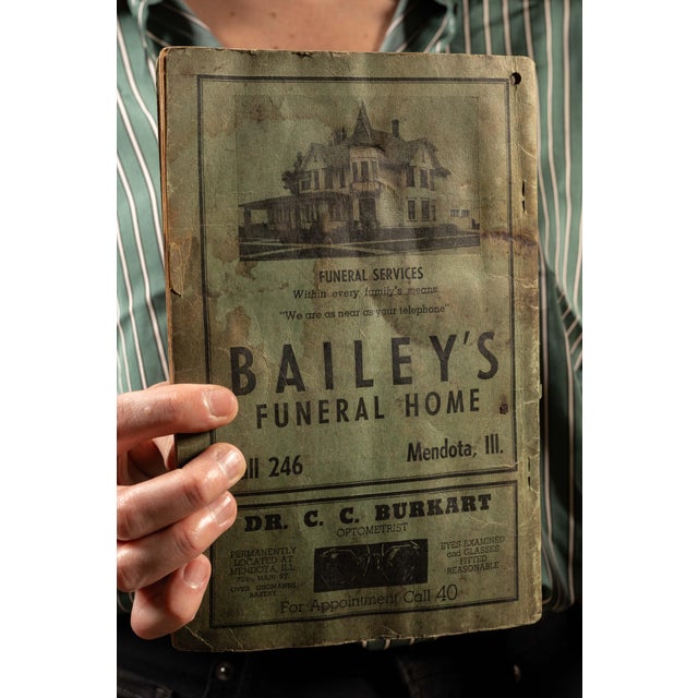 Wood Vintage Bailey's Funeral Home Thermometer and Sponsored Phonebook For Sale - Image 7 of 8