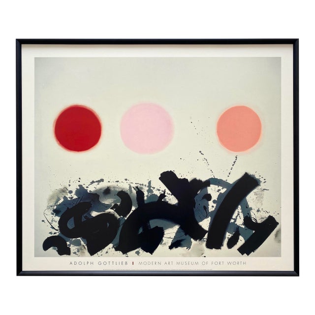 Adolph Gottlieb Foundation Vintage 1998 Abstract Expressionist Lithograph Print Framed Museum Poster " Apaquogue " 1961 For Sale