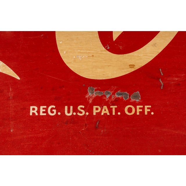 Red 1940s Large Coca Cola Framed Tin Litho Sign For Sale - Image 8 of 13